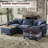 108'' Comfy  U Shaped Sectional Modular Deep 5-Piece Cloud Sofa with Ottomans- Premium Fabric-1861371613
