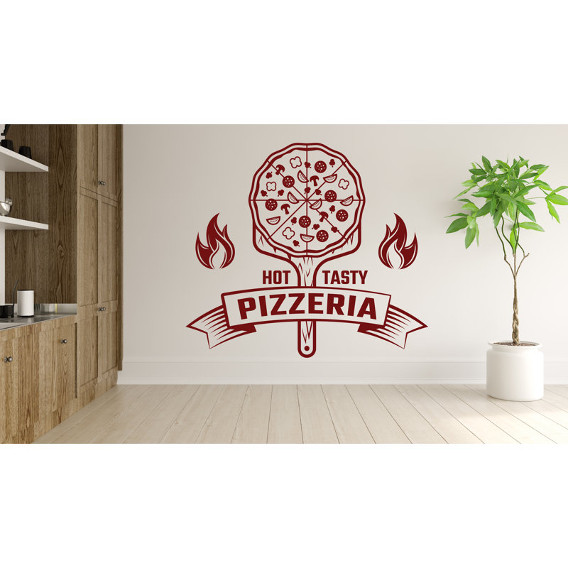 Autocollant mural pizza, autocollant mural restaurant pizza, autocollant mural, pizza, fenêtre, pizza, 35 po x 40 po