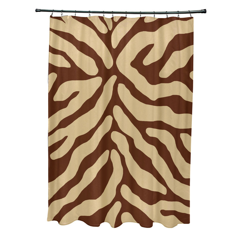 Rideau de douche à imprimé animalier, Marron
