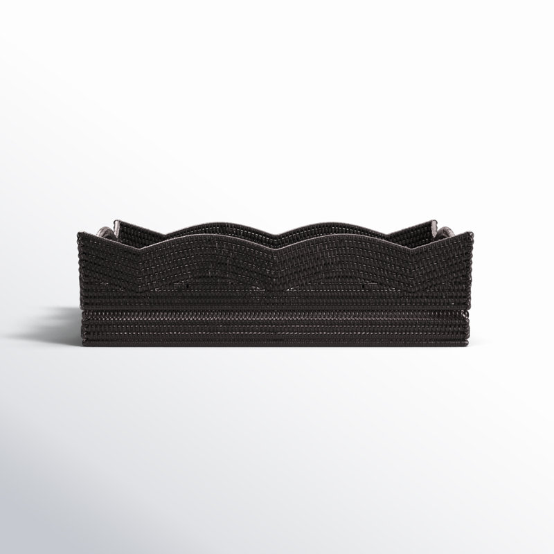 Landry Rattan Tray, 6" H x 20" W x 16" D, Tudor Black