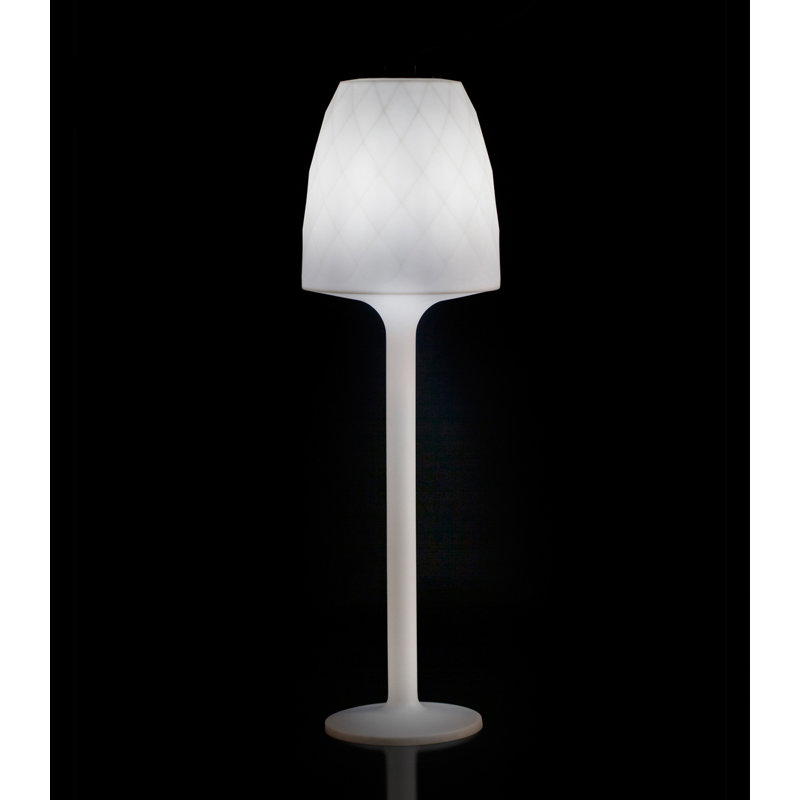 Vases Matte Ice White Plug-In LED Outdoor Floor Lamp, 86.5" H x 26.77" W x 26.77" D, Plug-In