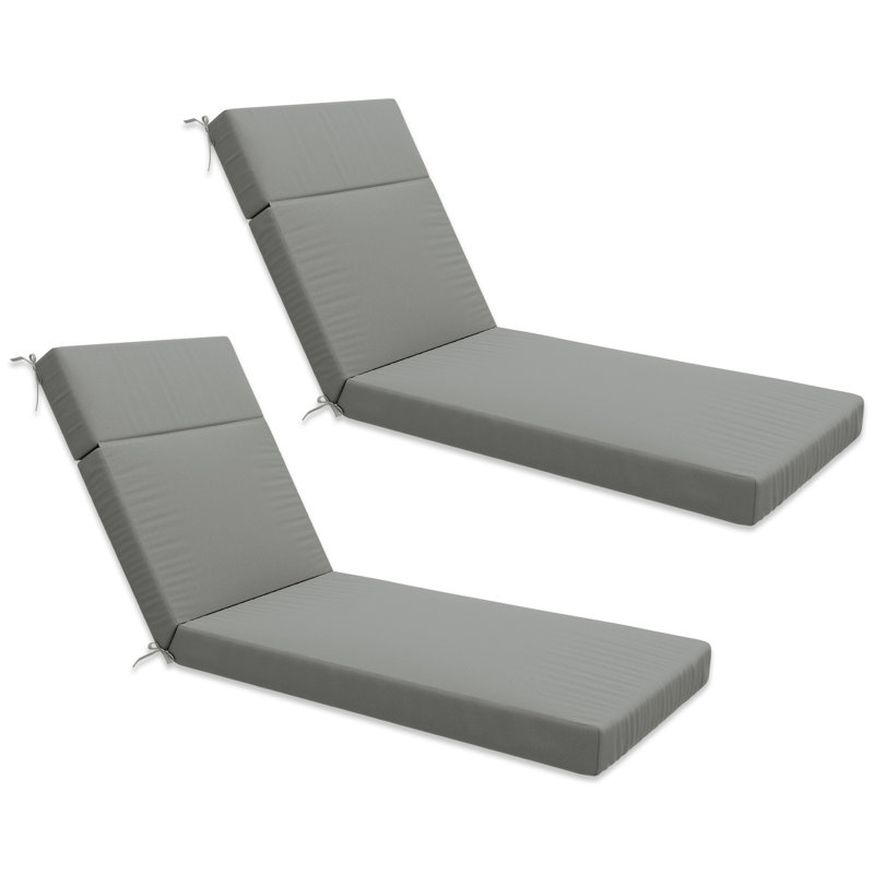 Outdoor Chaise Lounge Chair Cushion,72"X21"X4", 2, Light Gray