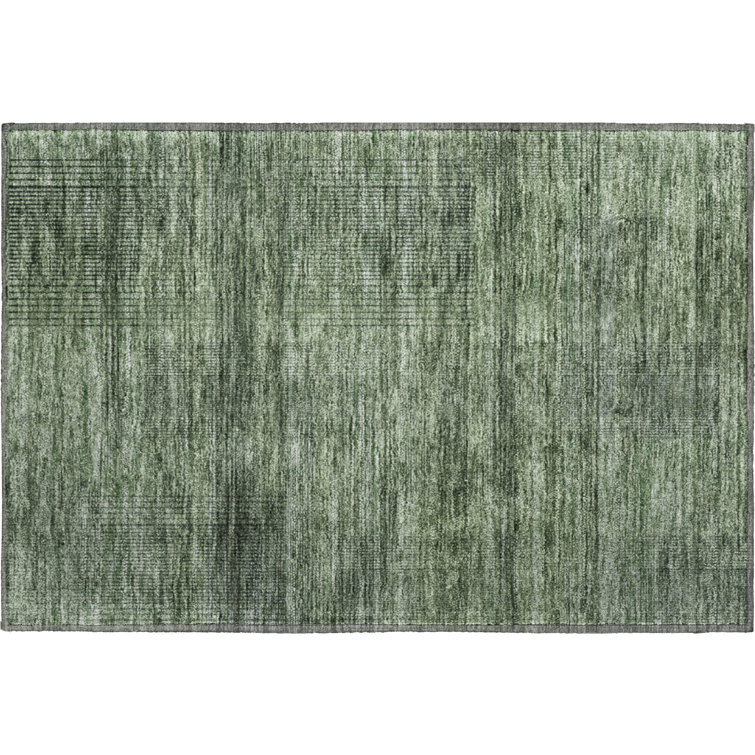 Tapis olive Prisco lavable à la machine de qualité supérieure