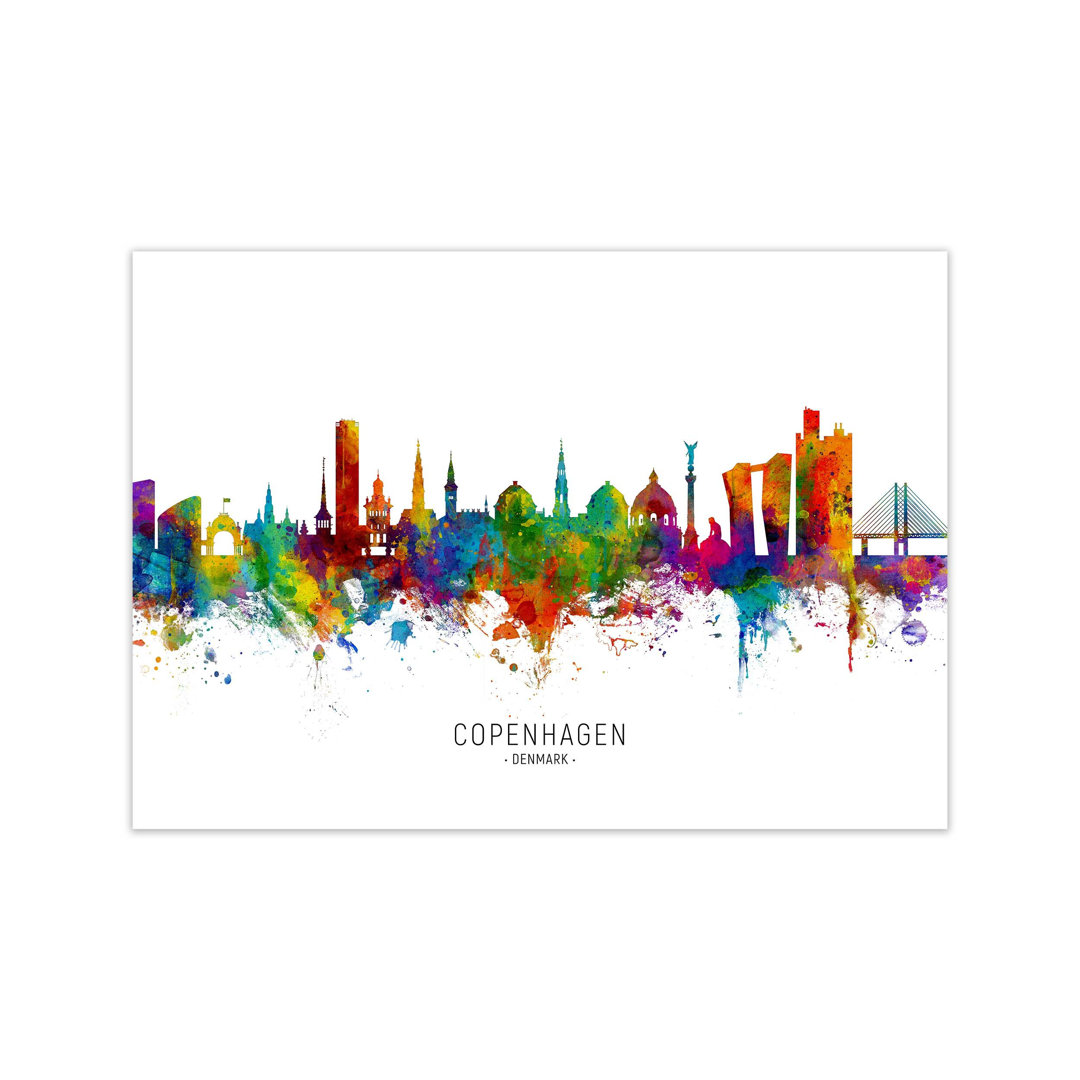Copenhagen Denmark Skyline by Michael Tompsett - Graphic Art Print