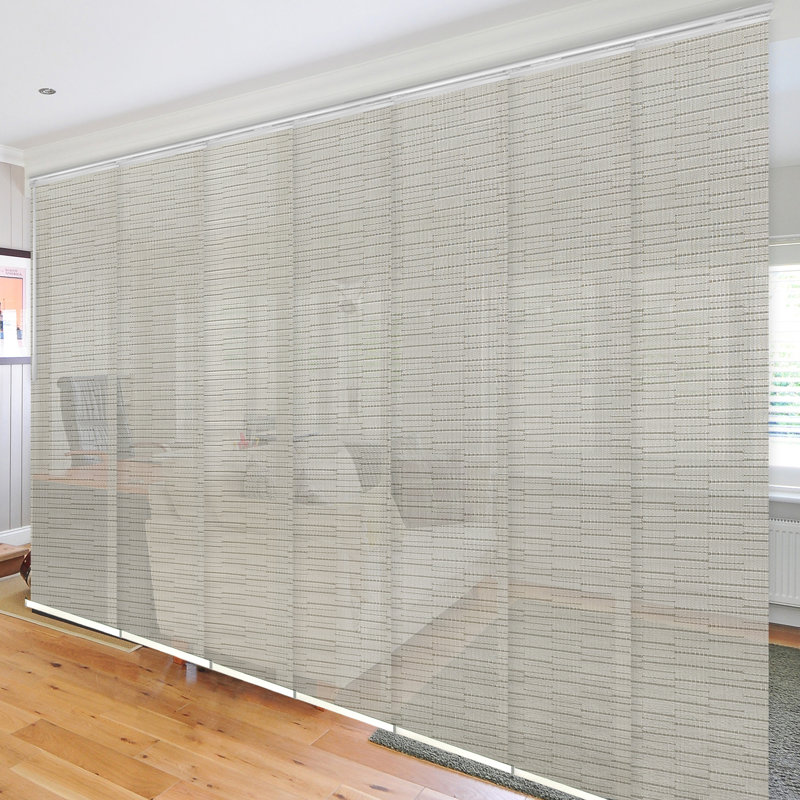 Rail extensible à panneau simple 7 panneaux filigrane Pewter l 110-153 x H 116 po, largeur de panneau 23,5 po, Blanc