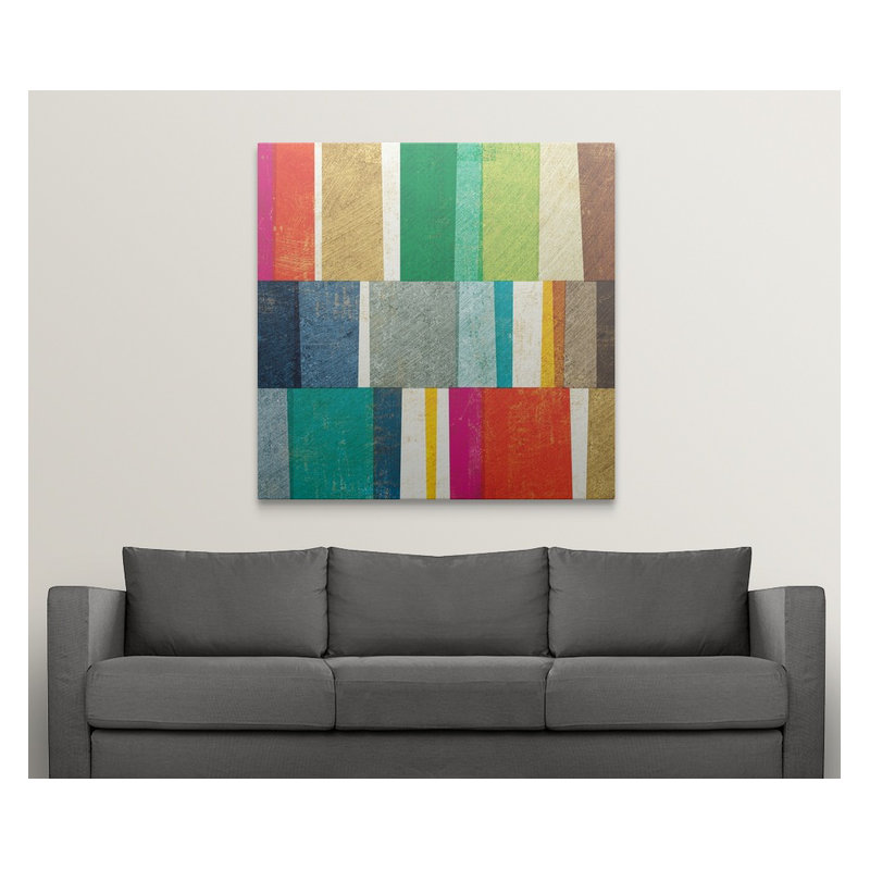 «Brodin Colorful Abstract» par Michael Mullan, reproduction d'art, H 35 po x l 35 po x P 1,5 po, Toile