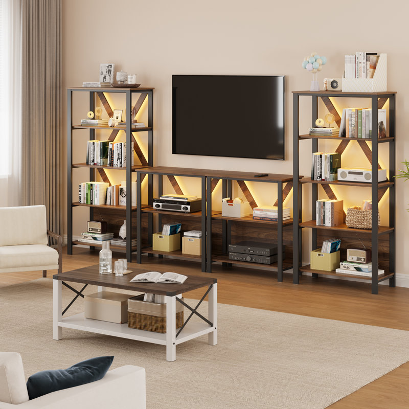 77.5cm H x 74.9cm W Metal Bookcase