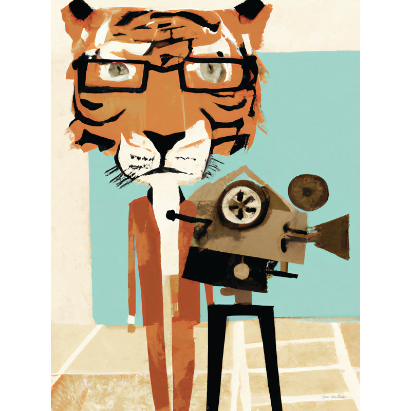 Tigre réalisateur sur toile, H 18 po x l 12 po