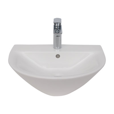 Lavabo de salle de bain mural 26 po vitreux avec trop-plein Morning