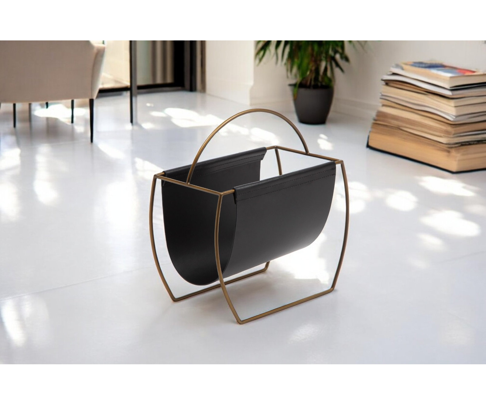 Magazine Rack, Black/Copper