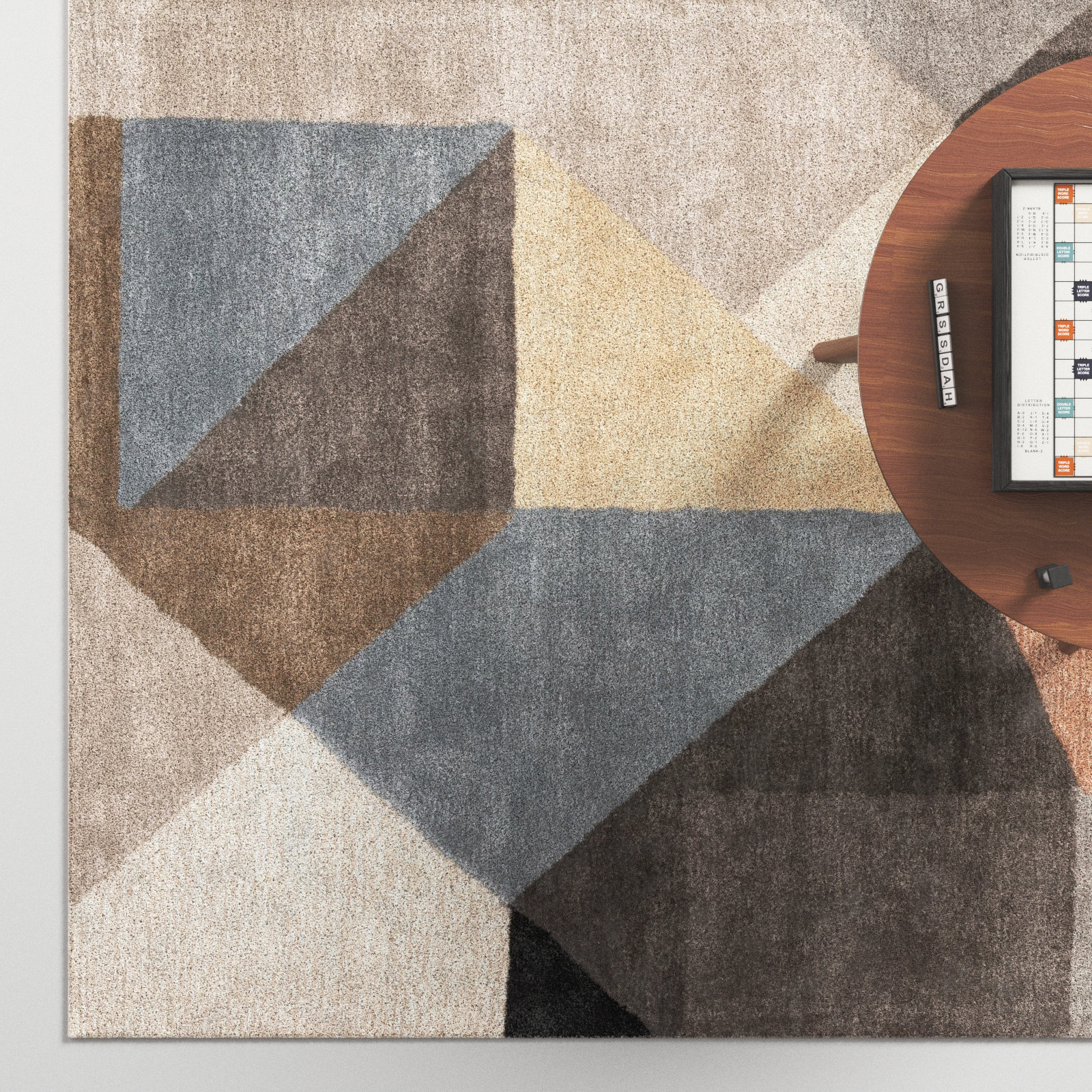 Ruben Black Tuscany Hand-Tufted Geometric Rug, Rectangle 5' x 8'
