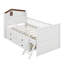 Lit plateforme simple pour enfant avec tête de lit et échelle garde-corps, lit Montessori, base de lit en bois avec 4 tiroirs-223154831