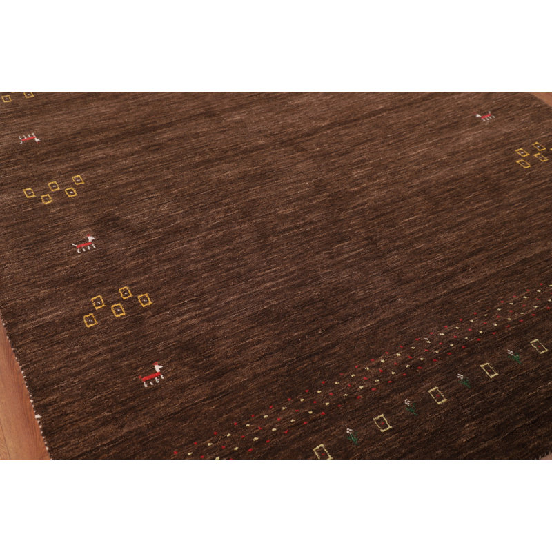 Tapis brun brun fait à la main Gabbeh 6