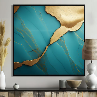 Touche d'art sur agate turquoise - marbre