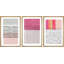 Abstrait blocs de couleurs vibrantes, collage de blocs de couleurs géométriques roses, impression sur toile, 3 pièces-91260100-119385198
