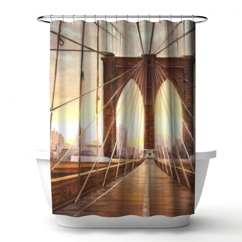 Shower Curtain CI346 – Polyester Shower Curtain, Dye Sublimation Print, 71" W × 74" L