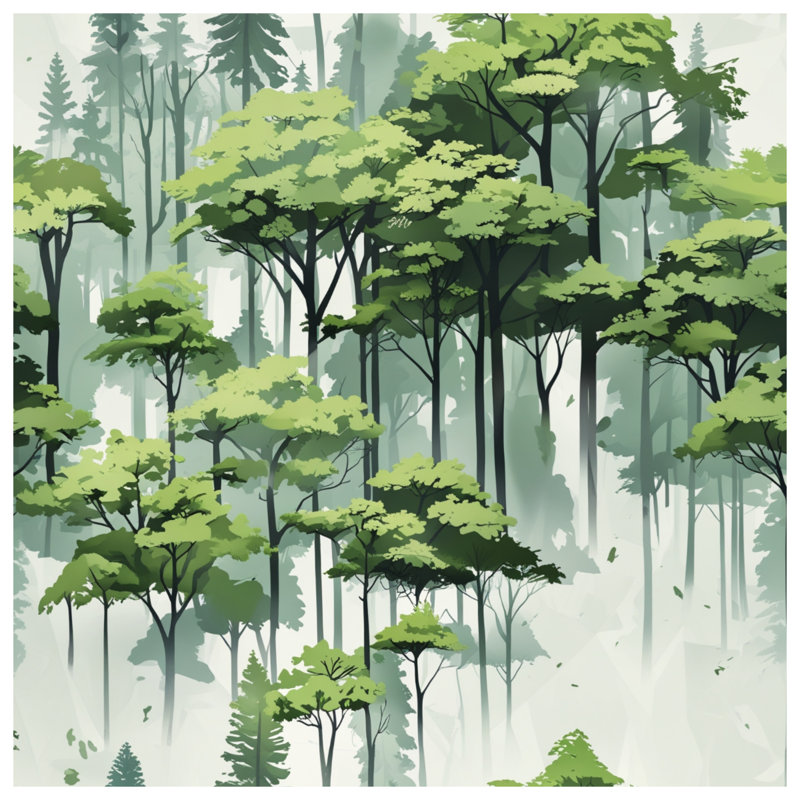 Édredon Lush Green Forest Illustration, Très grand lit