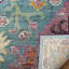 Tapis bleu sarcelle / rose / orange à motif oriental Gonzalez-25745338