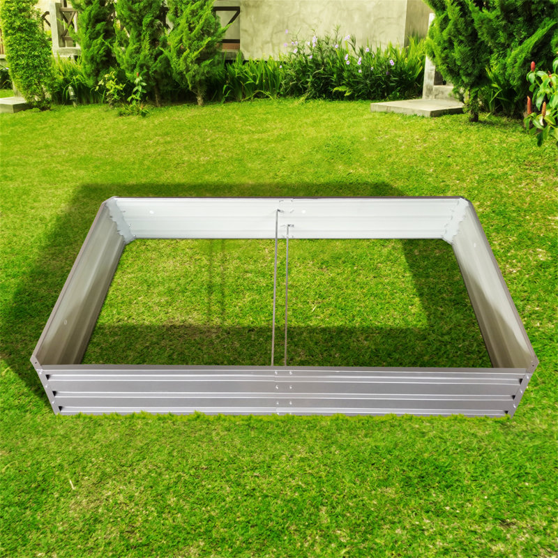 Lit de jardin en métal 6 x 3 x 1 pi, Gris