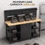 60 Inch Heavy Duty Workbench With Storage Cabinet, Wooden Top, 2000 Lbs Capacity, Large Garage Work Table With Pegboard, Power Outlet