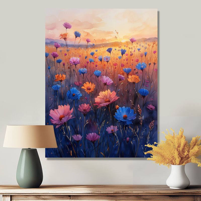 Bleu bleu, bleuet et bleuet Summer Breeze - Art mural bleuets, Toile tendue, H 40 po x l 30 po x P 1,5 po