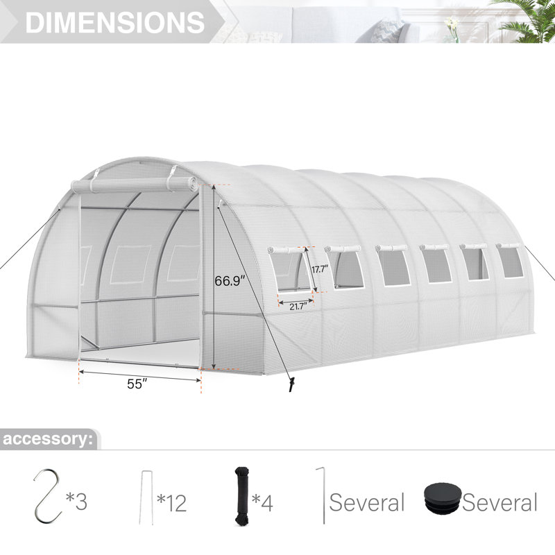 Alphamarts 10' W x 20' D Hobby Greenhouse | Wayfair