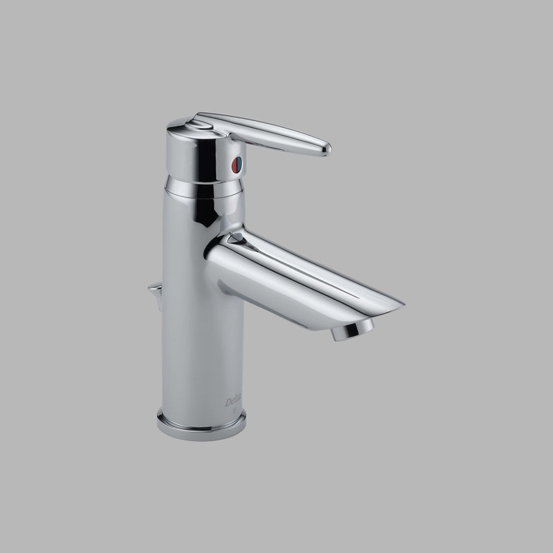 Robinet pour salle de bain à poignée simple Grail Series, Acier inoxydable, Bonde rétractable