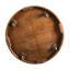 Table basse ronde de style transitionnel couleur expresso avec tablette inférieure et roulettes, pour les salons modernes et classiques.-133665079