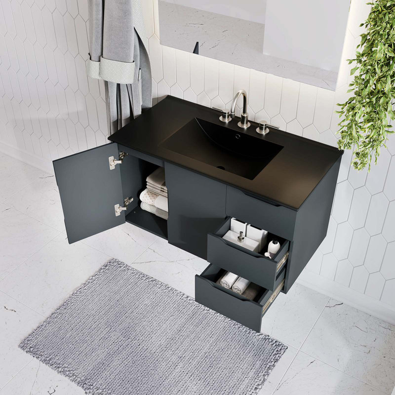 Meuble-lavabo 36 po Vitality de Modway, gris, Noir