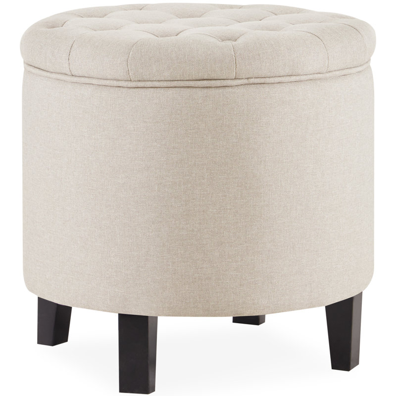Kallenbach Upholstered Ottoman, Black, Beige