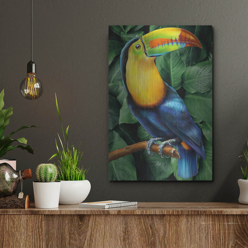  «Toucan» par Tim Jeffs, art mural en métal, 12 po x 16 po, H 16 po x l 12 po