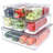 10 Pack Fridge Organizer, Stackable Refrigerator Organizer Bins With Lids, BPA-Free Produce Fruit Storage Containers For Storage Clear For Food, Drinks, Vegetable Storage