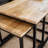 Aneisha Solid Wood and Metal Nest of 3 Coffee Side End Tables