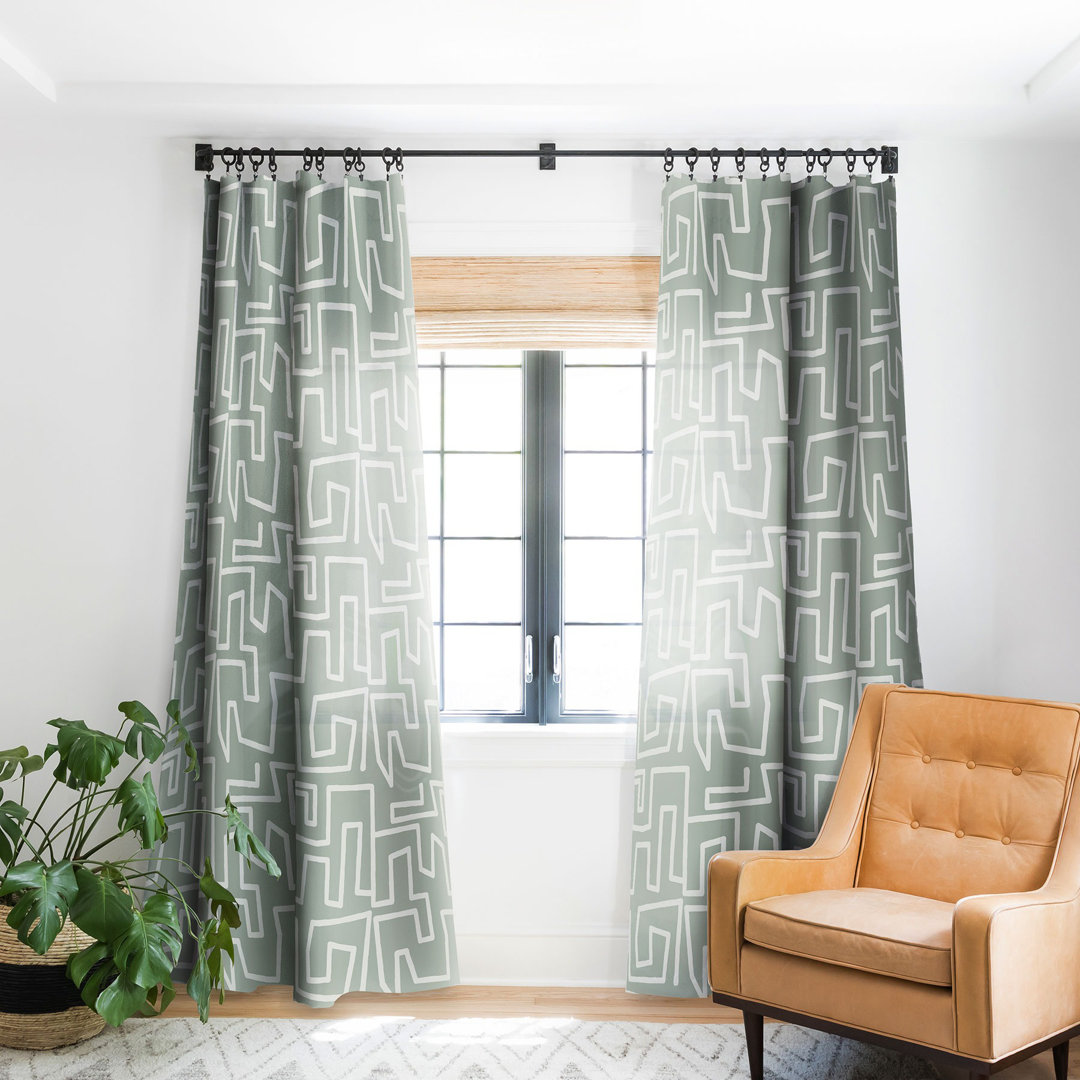 Mirimo Labyrinth Light Sage 1pc Blackout Window Curtain Panel East Urban Home Size per 