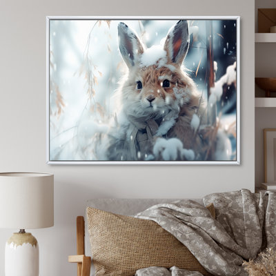 Frosty Bunny Winter Scenery - Winter Landscape, art mural