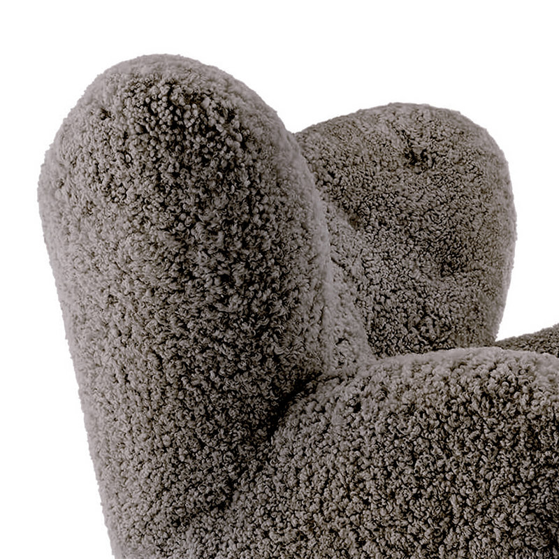 Fauteuil d'appoint Misty, Laine brune / fourrure véritable