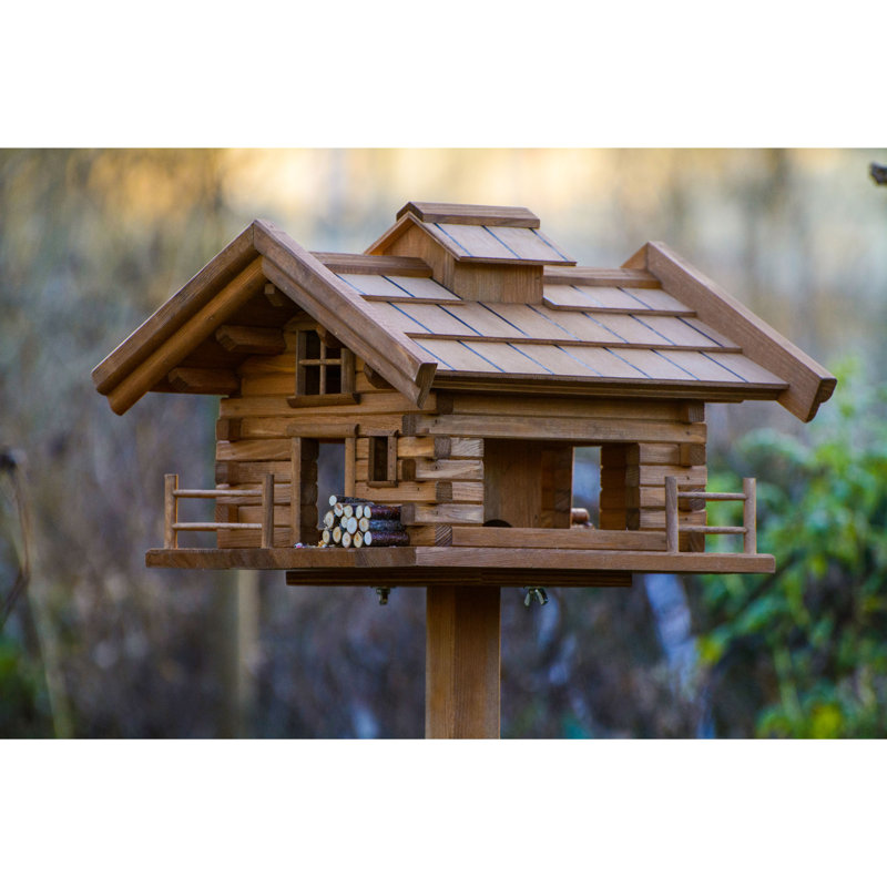 Almaree Wood Pole Decorative Bird Feeder