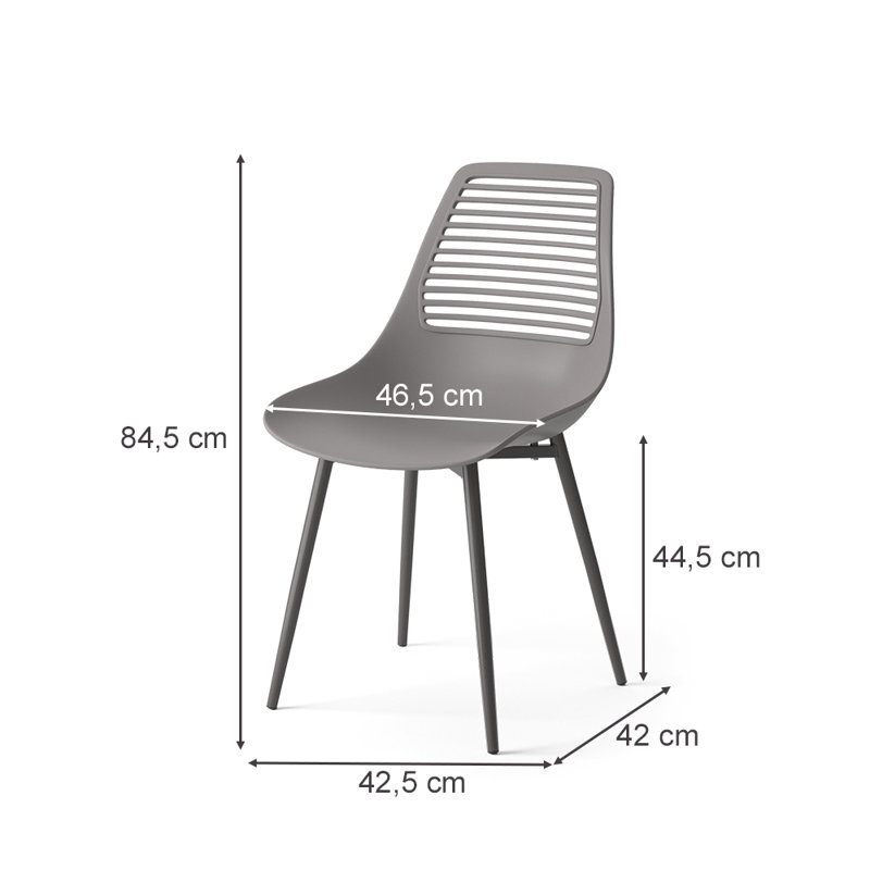 Outdoor Patio Dining Side Chair, Grey/Brown