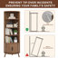 Étagère d'angle à 5 niveaux, bibliothèque d'angle de 67 po de hauteur, étagère d'angle autoportante en bois avec portes coulissantes et tablettes ouvertes, gain de place, armoire de rangement d'angle moderne pour le salon, la cuisine, le bureau (noyer)