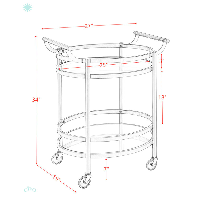 Lakelyn Bar Cart, Brushed Bronze