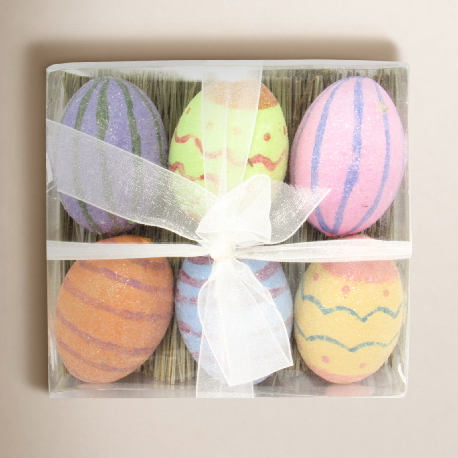 EASTER DÉCOR GLITTER STRIPED EGGS