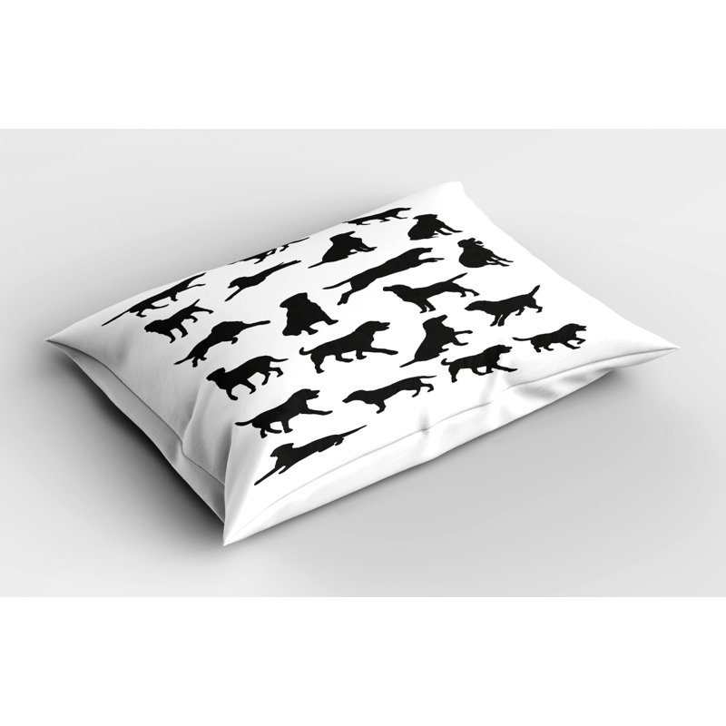 Black/White Polyester Microfiber Piece Sham, Twin