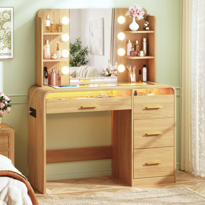 Vanity Desk with Lift-Top Coffee Table