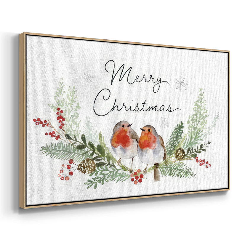 Winter Winter Collection, reproduction d'art sur toile encadrée, Toile avec cadre en bois naturel, H 27 po x l 41 po x P 2 po