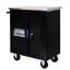 Chariot multi avec plateau en acier inoxydable et 2 freins noir + armoire à outils bleue 4 po profondeur de 27,36 po