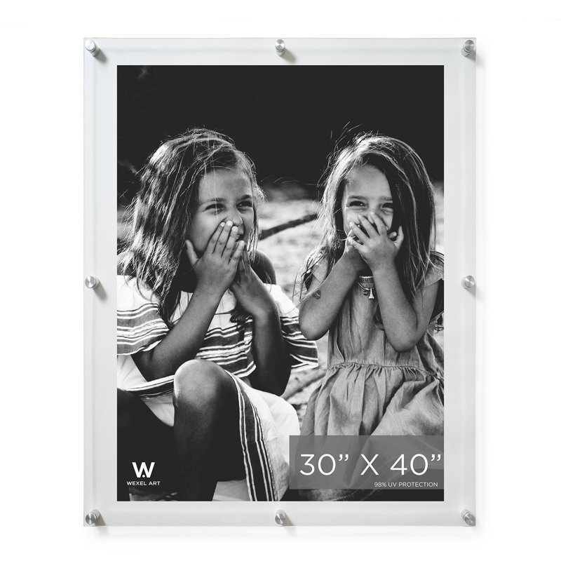 Double Panel Acrylic Picture Frame, Silver, 34" H x 44" W