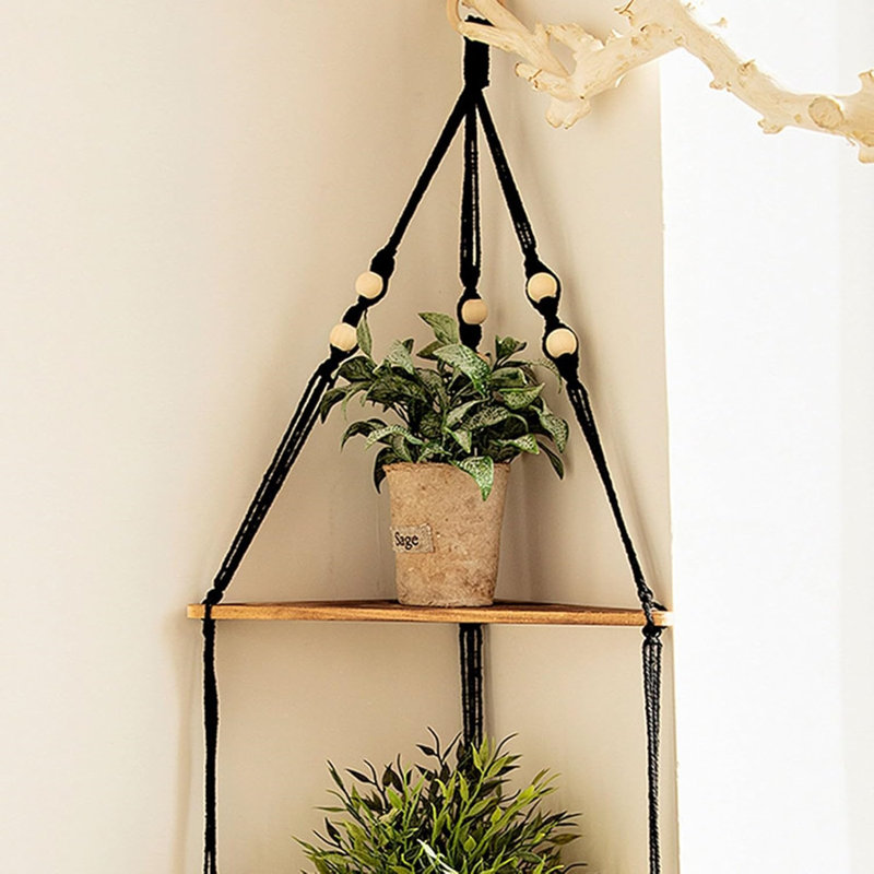 Étagère murale 1 pièce Boho Triangle, Noir
