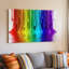 Toile, composition verticale vibrante avec des gouttes en cascade de peinture murale multicolore brillante dans un dégradé lisse de l'art mural sur toile-2031245536