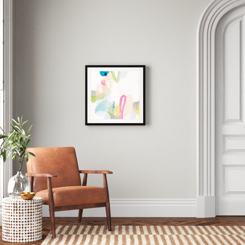 Peinture sur toile bonbon III, Cadre noir, H 26,5 po x l 26,5 po x P 1,5 po