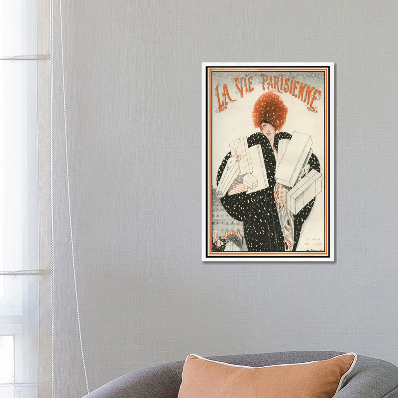 1921 La Vie Parisienne Magazine Cover 1 Piece Wall Art on Canvas, 66.04 cm H x 45.72 cm W, White Framed